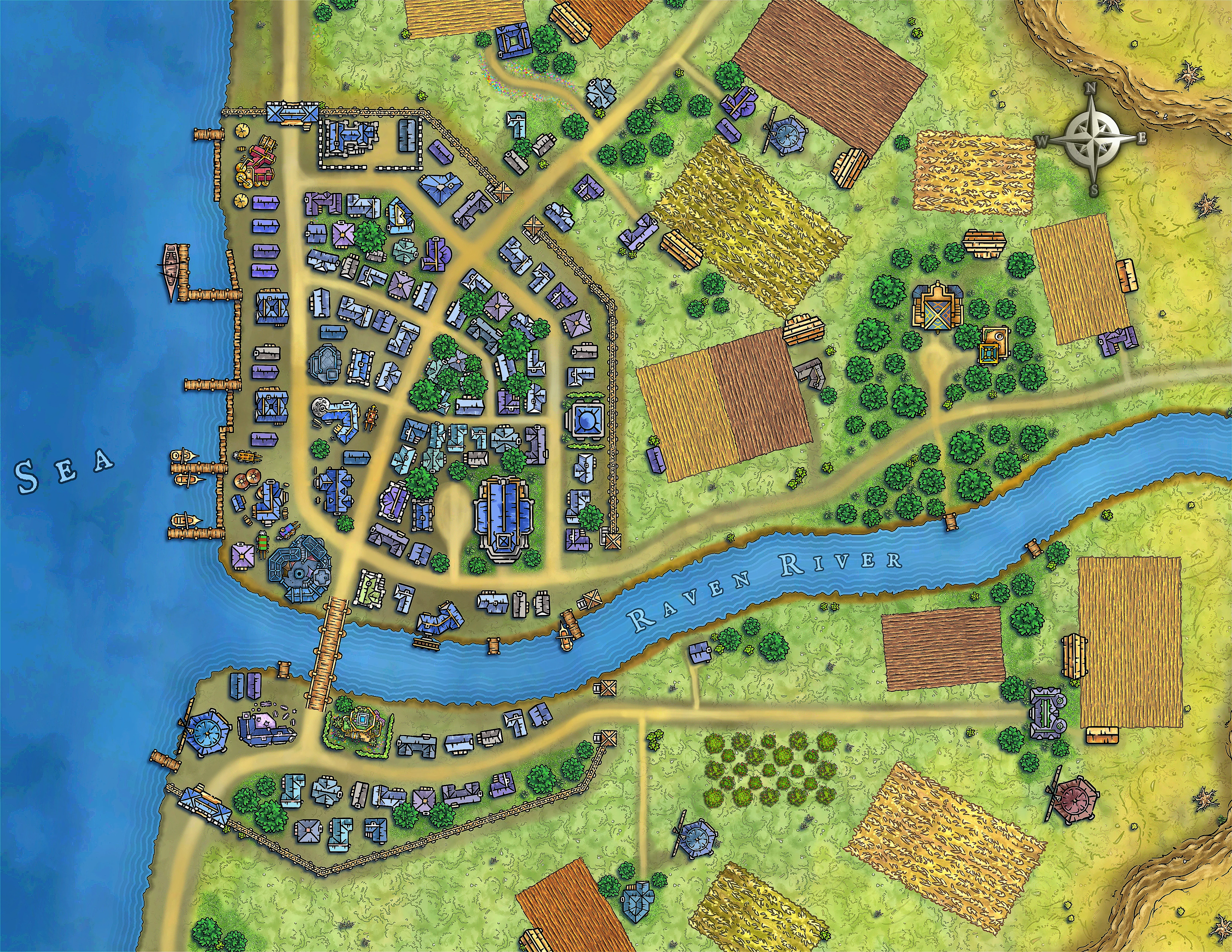Town map of Dalraven